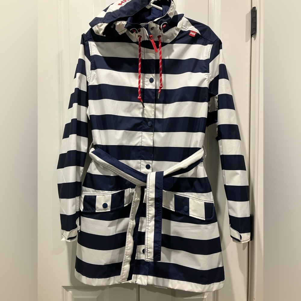 Halley Hensen Lyness Raincoat Navy White Stripe XL